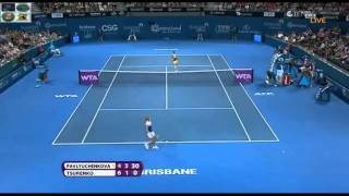 Anastasia Pavlyuchenkova v Lesia Tsurenko WTA Brisbane Highlights [upl. by Oinotnas]