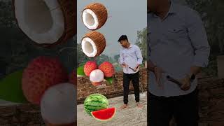 Rounding lemon to Grapes Mango lichi amp Watermelon  Fruits names magic video [upl. by Modie]