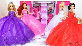 💖Barbie Doll dresses💖Disney Princess dress up💖Cinderella Rapunzel Snow White Ariel Little mermaid [upl. by Adivad]