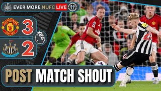 NUFC LIVE PREMIER LEAGUE MATCH REACTION  Manchester United 32 Newcastle United [upl. by Ev698]