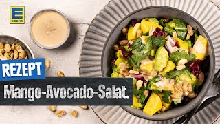 MangoAvocadoSalat Rezept  Mit ZitronenErdnussDressing [upl. by Leaw822]