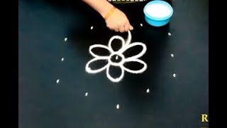 5X3 dots rangoli designs  simple kolam designs with 5 dots  5 pulli kolam  muggulu [upl. by Ahsiken]