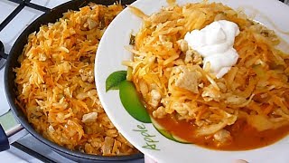 Тушеная КАПУСТА С МЯСОМ Простое и вкусное блюдо [upl. by Yrtsed]