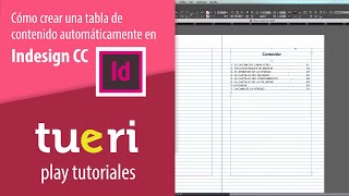 Cómo crear una tabla de contenido automáticamente en indesign [upl. by Ahsele495]