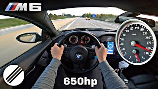 BMW M6 V10 SUPERCHARGED INFINITAS TOP SPEED DRIVE ON GERMAN AUTOBAHN 🏎 [upl. by Druci]