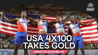 Noah Lyles leads 🇺🇸s 4x100m to gold  World Athletics Championships Budapest 23 [upl. by Lezlie175]