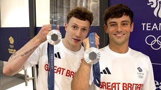 Tom Daley savouring special moment of son seeing him win Olympic medal 🗼 Paris 2024 Olympics [upl. by Lassiter]