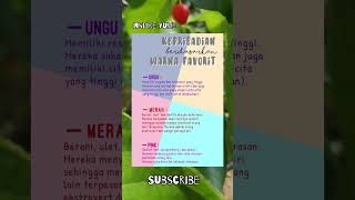 part1 Kepribadian Seseorang Berdasarkan Warna Favorit warnawarni kepribadian fypシ゚viral [upl. by Uv]