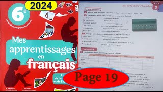 Mes apprentissages en français 6 AEP page 19 édtion 2024 mesapprentissagesenfrançais 6aep 190 [upl. by Ynneg587]