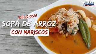 Sopa de Arroz con Mariscos  USA Rice Mexico  Recetas [upl. by Nolyat499]