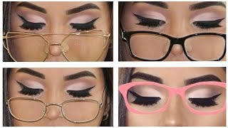 TUTORIAL DELINEADO de ojos para gafas lentes o anteojos PARA PRINCIPIANTES paso a paso [upl. by Merrie]