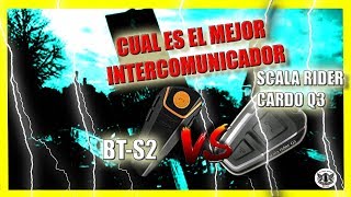 INTERCOMUNICADOR MOTO BTS2 vs SCALA RIDER CARDO Q3  COMPARAR INTERCOMUNICADOR  MILOH MOTOVLOGS [upl. by Cargian]