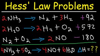 Hess Law Chemistry Problems  Enthalpy Change  Constant Heat of Summation [upl. by Yasdnil]