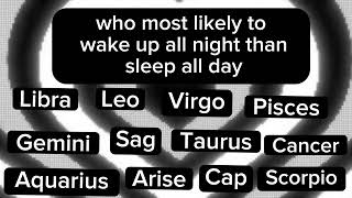 who most likely to zodiac signs [upl. by Halli]