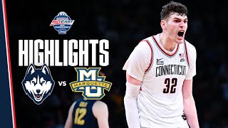 HIGHLIGHTS  BIG EAST Championship  2 UConn Mens Basketball vs Marquette [upl. by Acinat925]