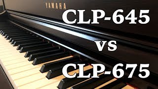 Yamaha CLP645 vs CLP675 anslagstest [upl. by Forland]