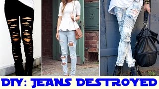 2 MANEIRAS DE COMO FAZER CALÇA JEANS DESTROYEDRASGADA [upl. by Mezoff]