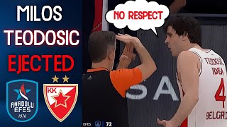 Milos Teodosic ejected  Anadolu Efes  Crvena Zvezda  Euroleague 202324 [upl. by Winnifred]