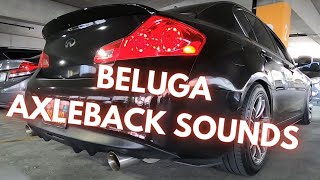 BELUGA AXLEBACK EXHAUST SOUNDS G37 SEDAN 370GT Q40 [upl. by Niad]