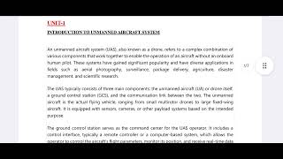 Fundamentals Of Drone Technology Unit01 Aktu Notes [upl. by Annecorinne535]