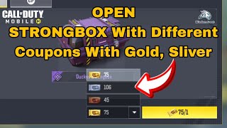 How to Open STRONGBOX With Different Coupons With Gold Sliver Cod Mobile [upl. by Sirron]