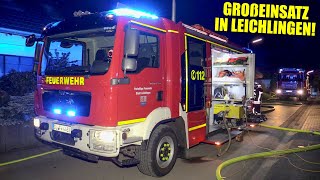 STADTALARM FEUERWEHR LEICHLINGEN  Ausgedehnter Zimmerbrand in einem Einfamilienhaus [upl. by Denie684]