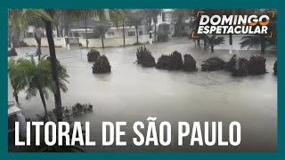 Chuva causa deslizamento e mortes no litoral de São Paulo [upl. by Kcirddes]