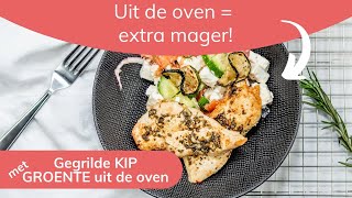 Kruidige kipfilet  Mediterraans recept voor 1 persoon Griekse kaas en gegrilde groente [upl. by Nilac]