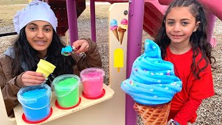 Heidi و Zidane يبيعون الايس كريم  Pretend Play Selling Ice Cream  Heidi amp Zidane [upl. by Gent]