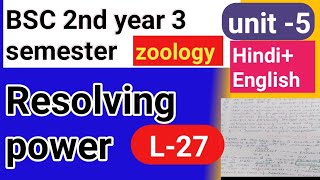 BSC 2nd year 3rd semester zoology topic Resolving power [upl. by Adnala774]