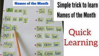 How to learn Names of the month Months of the year learning Months names [upl. by Aviva]