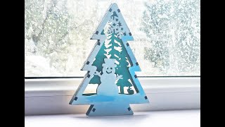 Christmas Tree Shaped Ornaments Tree Decorations Craft Standing Laser cut Digital Download 325 [upl. by Rahas]