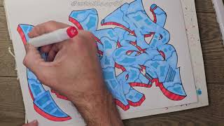 From Sketch to Color Graffiti Name Misner Timelapse [upl. by Nitsej]