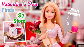 Barbie Doll Valentine’s Day Finds Dollar Store Haul amp Crafts  Decorating a Doll Room [upl. by Aneleve]