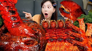 초대왕 랍스터 🦞 오징어 팽이버섯 해물찜 먹방 레시피 Giant LOBSTER Squid Enoki mushrooms Seafood Boil Mukbang ASMR Ssoyoung [upl. by Yendroc]