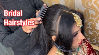 Wedding hairstyles for bridal  less time mai kaise karen bridal hairstyles [upl. by Lenora]