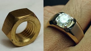 mens engagement ring from a nut  jewelry handmade [upl. by Eehc]