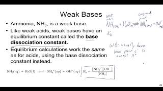 Weak Base Calculations in Chemistry [upl. by Lemej]