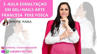 ESMALTAÇAO EM GELNAILS ARTE FRANCESA REVERSA FEKE FOSCA [upl. by Aissak]