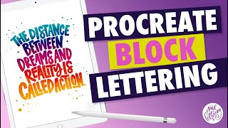 Colorful Block Lettering in Procreate  my step by step process [upl. by Naitsirhk]