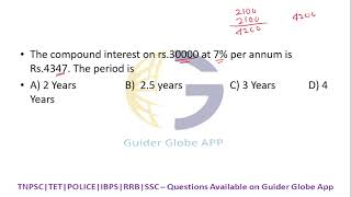 The compound interest on Rs30000 at 7 per annume is Rs4347The period is [upl. by Shayn]