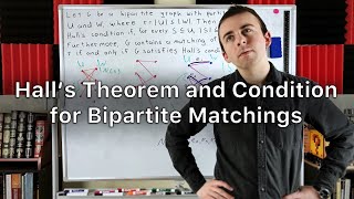 Halls Theorem and Condition for Bipartite Matchings  Graph Theory Halls Marriage Theorem [upl. by Yessydo]