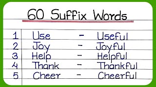 Suffix Words 60  Suffix Words in English  suffix and prefix  60 Suffix Words suffixwords [upl. by Kern]