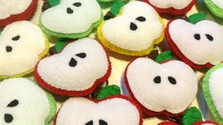 Apple Plush Tutorial 🍎🍏  Easy amp Cute Felt Food Craft [upl. by Notlih]