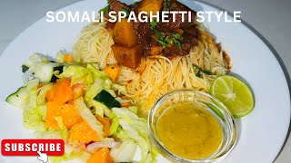 Baasto iyo suugo aan caadi ahayn somali spaghetti style [upl. by Yzdnil]