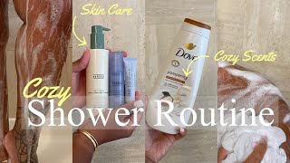 MY FALL SHOWER ROUTINE Cozy scents BODY CARE HYGIENE TIPS SILK PRESS amp SKIN CARE [upl. by Ramahs]