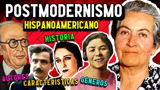 POSTMODERNISMO en HISPANOAMÉRICA Historia géneros características autores y obras [upl. by Kimmy]