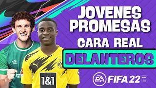 JÓVENES PROMESAS CON ROSTRO REAL  DELANTEROS  FIFA 22 MODO CARRERA [upl. by Ainesej]