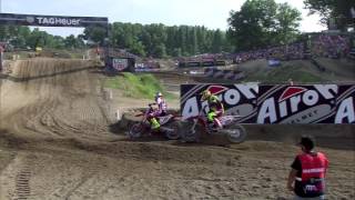 Antonio Cairoli vs Tim Gajser insane battle MXGP of LombardiaItaly Mantova 2016 [upl. by Jewett]