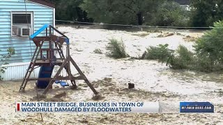 Woodhull Main Street bridge damage [upl. by Lletnohs]